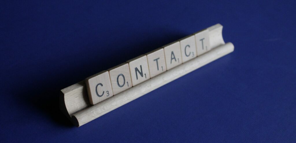 An image showing a word "contact"
